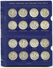 1916 - 1940 Walking Liberty Silver Half Dollars 45-Coin Set Whitman Album - Q210