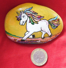  🌷Einhorn🌷Pferd mit Einhorn Pony Glück Stein🍀Glücksstein🍀bemalter Stein
