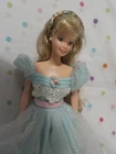 Vintage Barbie Doll, Gorgeous, Light Blue Gown, Flowers,BlondeHair,Shoes,Mattel
