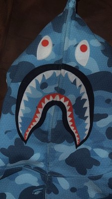bape honeycomb camo hoodie 2xl full zip shark hoodie lightly used