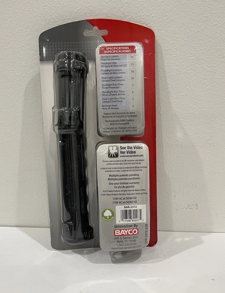 BAYCO 3 in 1 Tasklight 16LED Rechargeable Spotlight Floodlight Dual-Light - Image 2 of 3