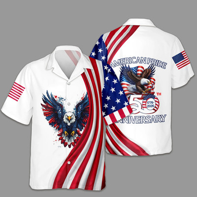 America 250th Anniversary Hawaiian Shirt, 250 Years Of Freedom Button Shirt