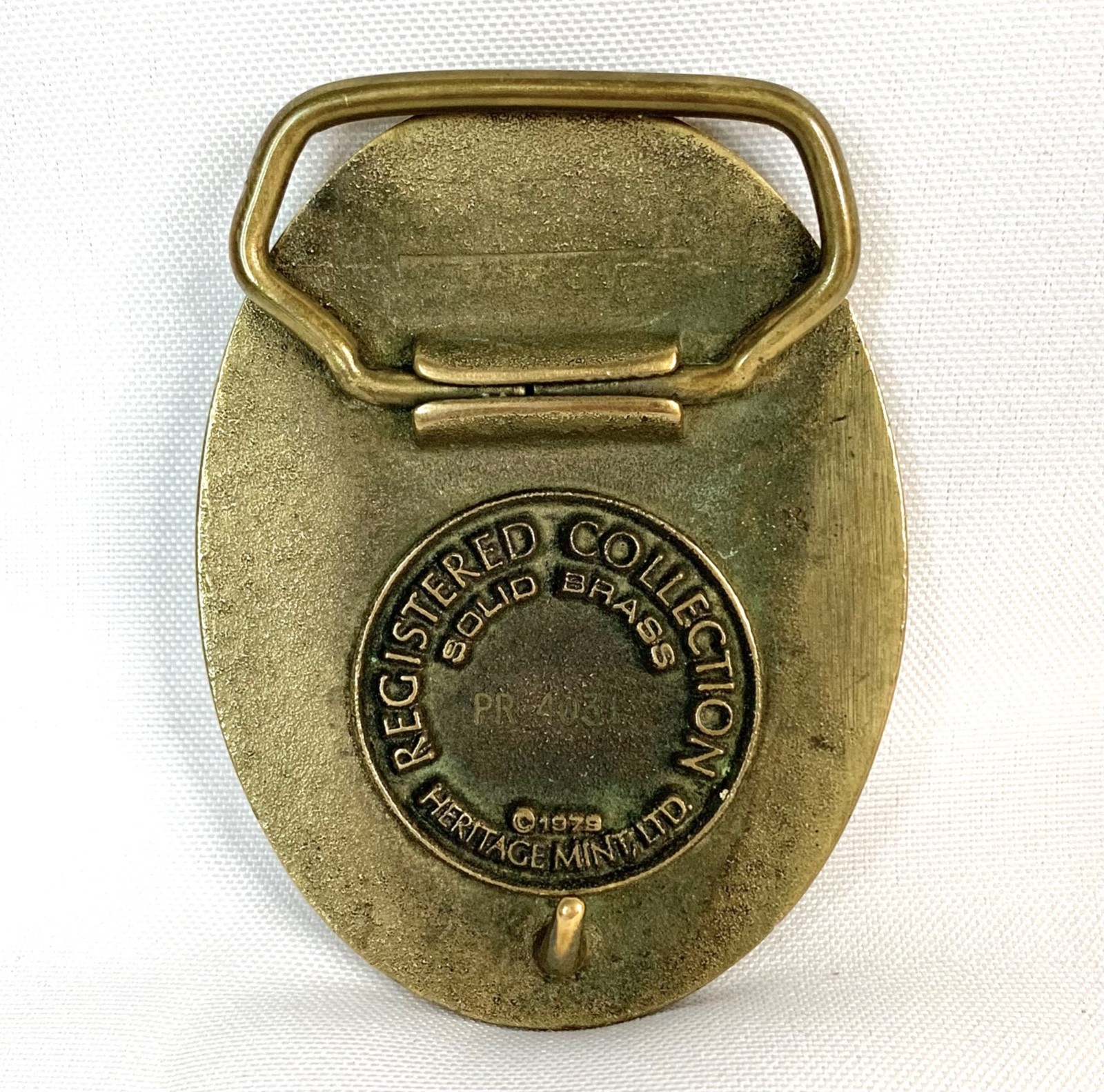 Pendleton Round Up 'Let Er Buck' Solid Brass Belt… - image 3