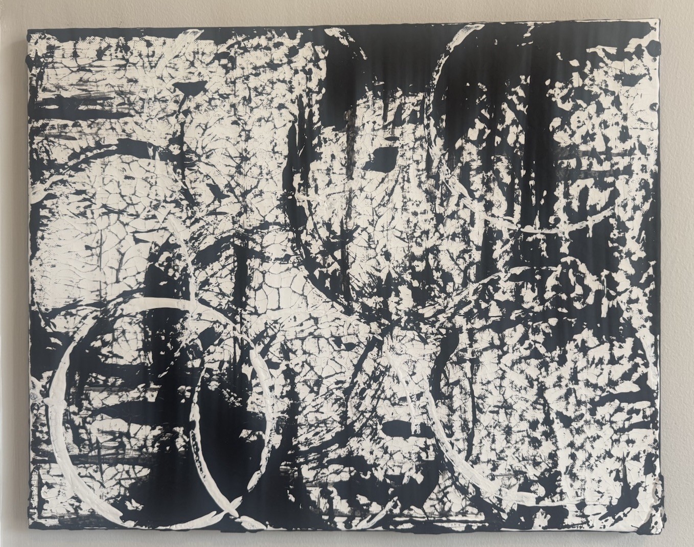 Black White Abstract Penthouse Loft Painting Industrial Minimalist Modern 