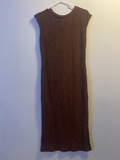 Woman’s Brown Sleeveless Pencil Midi Dress Size Small SHEIN