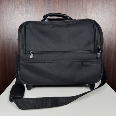 Briggs & Riley Baseline 2 Wheel Cabin Bag Black Rolling Bag  Suitcase w/ Strap