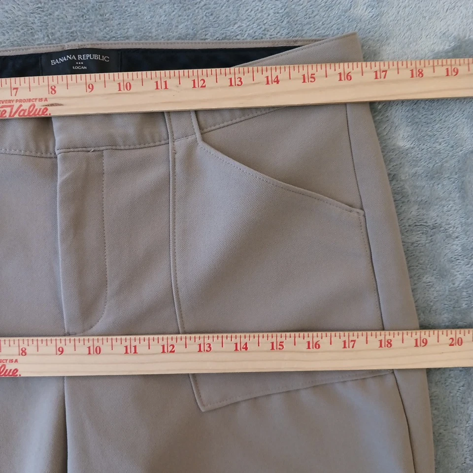 Banana Republic Logan 裤子女式 8 码灰色口袋 32x28.5 中腰 — 第 2/4 张图片