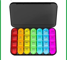 1x Weekly Pill Box Organizer 4 Times a Day 7 day Organizer Case Medicine Storage