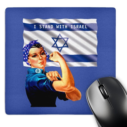 3dRose, I Stand with Israel Vintage Rosie and Flag, Mouse Pad eBay(01)