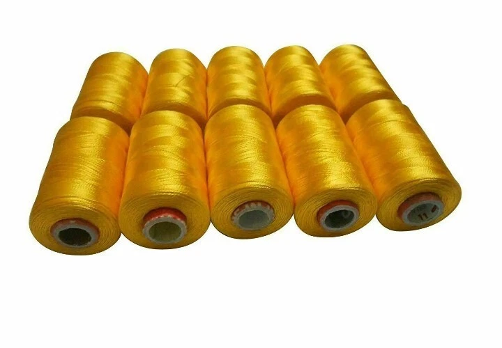 Viscose Rayon Yarn Thread (Yellow) Embroidery /Bangle-jewelry making 10 spools - Image 3 of 3
