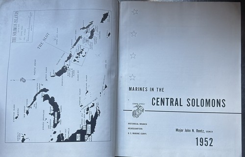 Marines in the Central Solomons by Major John N. Rentz HC 1952 W/Maps/Provenance - Picture 7 of 17
