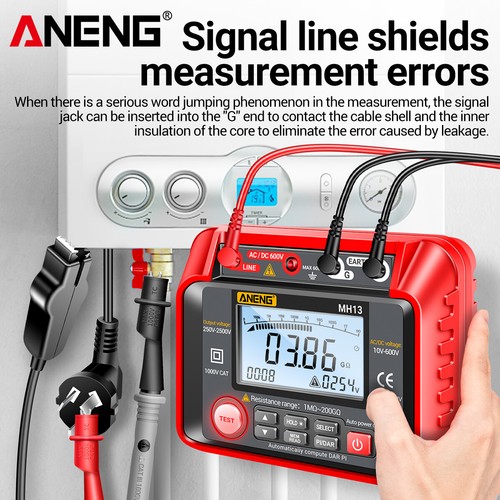 ANENG MH13 -2500V Digital Insulation Resistance Tester 1MΩ-200GΩ J1K3 - Picture 10 of 11