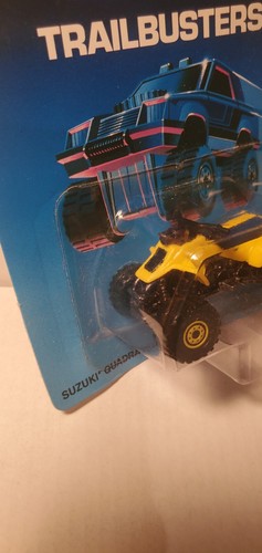 Trailbusters 1988 Hot Wheels amarillo negro Suzuki Quadracer cardado sin perforar - Imagen 8 de 14