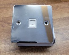 RJ45 1 Gang Telephone Internet Data Outlet Socket Chrome Finish Wall GU7271WPC