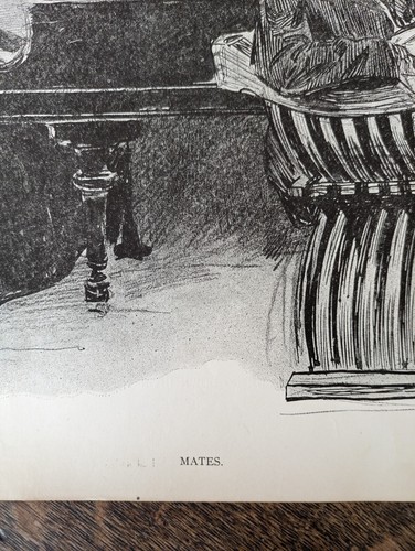 Original 1900 "Mates" Charles Gibson Girl 2 Sided Print Art 17" x 11" - Picture 2 of 7
