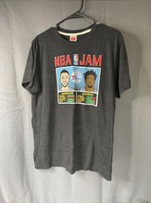 Homage NBA Jam T-Shirt Size M Black 76ers Made In Usa Short Sleeve Crewneck Mens