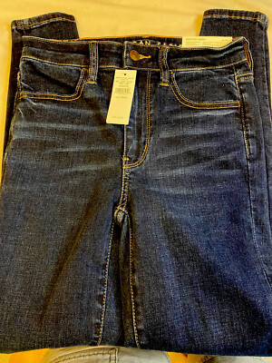 NWT AEO Midnight Super Hi-Rise Next Level Stretch Jeggings Sz 2 Short