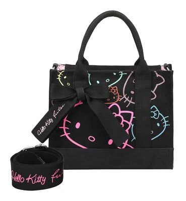 Fritzi aus Preußen Izzy09 Canvas Hello Kitty Shopper Umhängetasche Black Cat
