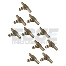  10 PACK 1/4 HOSE BARB TEE Brass Pipe 3 WAY T Fitting Thread Gas Fuel Water