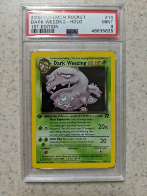 2000 Pokemon Team Rocket 1st Edition #14 Dark Weezing - Holo PSA 9 MINT
