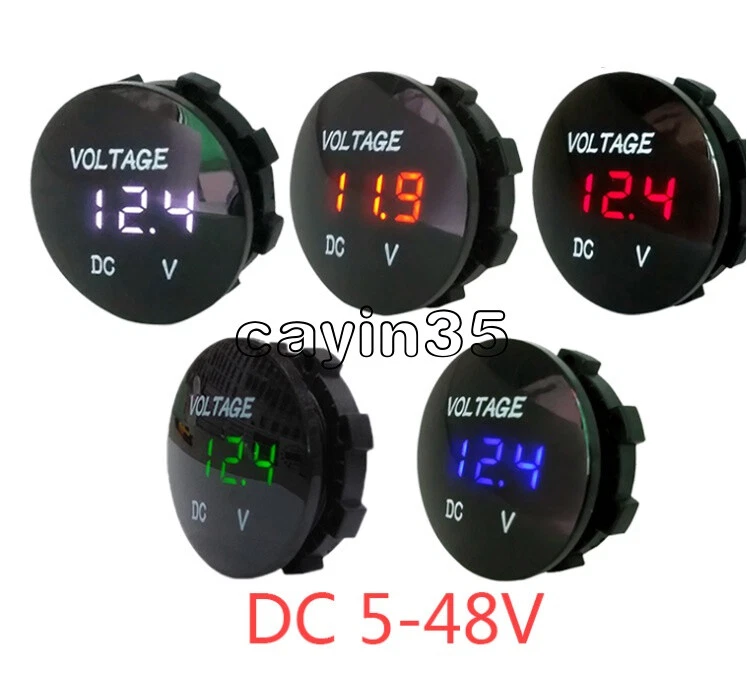 DC 5-48V Waterproof Car Motorcycle LED Panel Digital Volt Voltage Meter Display