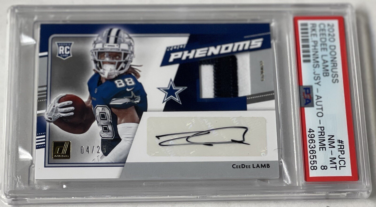 CeeDee Lamb Panini Donruss Rookie Phenoms Jersey #RPJCL Autograph-Prime