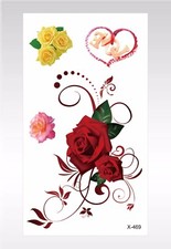 heart rose temporary tattoo body tattoo temporary