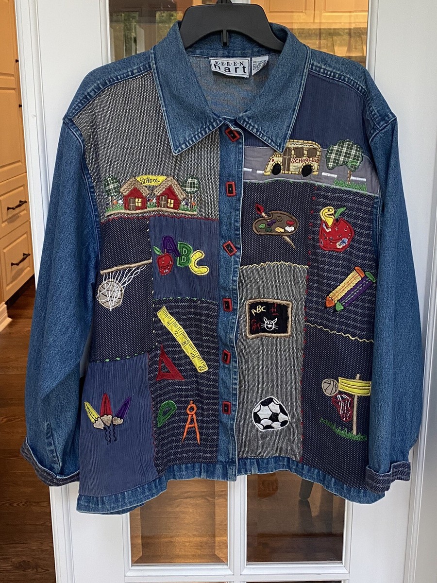 Keren Hart デニムジャケット アニマル 刺繍 ヴィンテージ ファッションアイテム人気ランキング Keren Hart ヴィンテージ