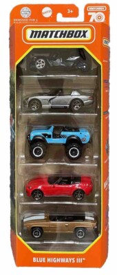 Matchbox 5 Set Pack Blue Highways 3 1:64 Modellautos Spielzeug Geschenk Kinder