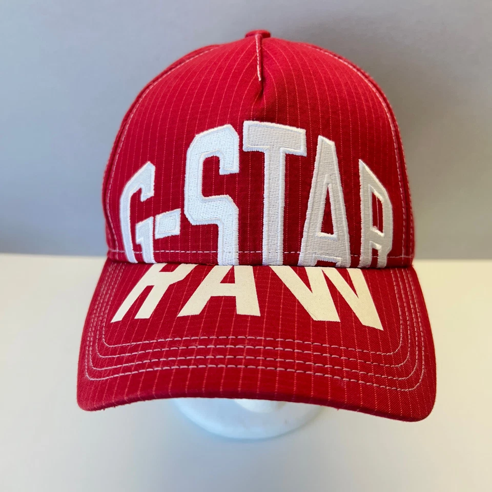 Sombrero de papá G-Star Raw Strapback rojo Ripstop hechizo logotipo grande en factura ENVÍO RÁPIDO Foto 2 de 4
