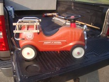 Vtg Radio Flyer Ride On Red Steel Fire Engine Truck Model 909 Engine #9