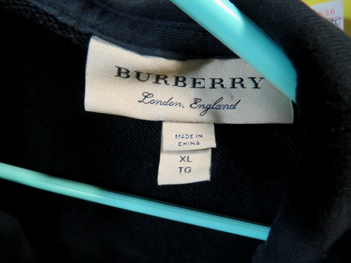 😍 Burberry Sweatshirt Hoodie X-Large Logo Black Knight - Picture 2 of 8