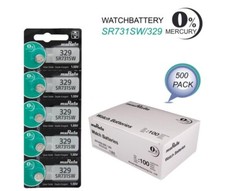 500 Murata 329 SR731SW 0 Hg Silver Oxide Batteries Wholesale Pack