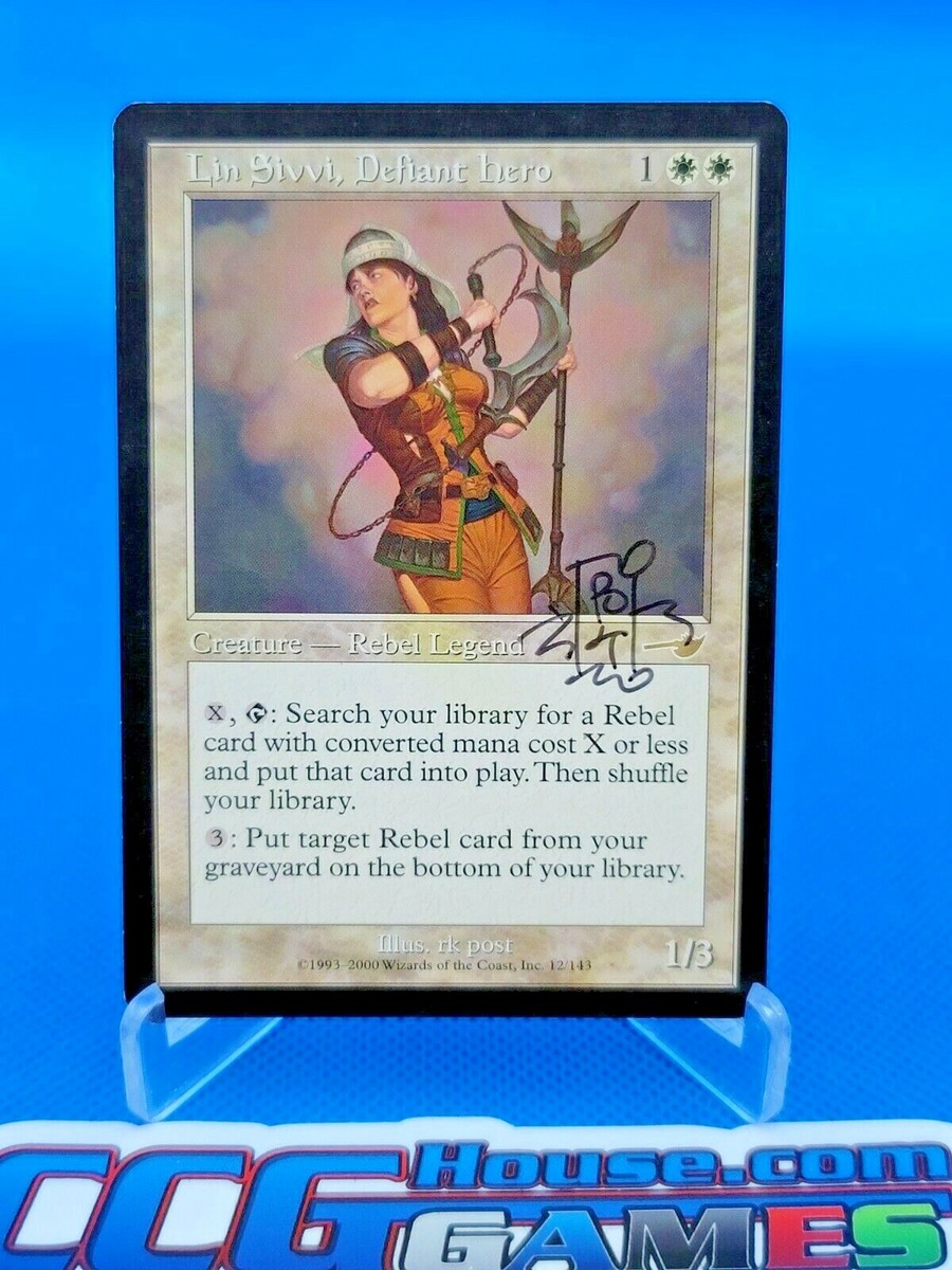 Lin Sivvi, Defiant Hero-Nemesis SIGNED by RK Post Magic MTG NM/M