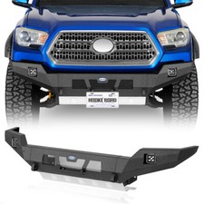 Fit 2016-2023 Toyota Tacoma Offroad Steel Front Bumper W Stainless Skid Plate