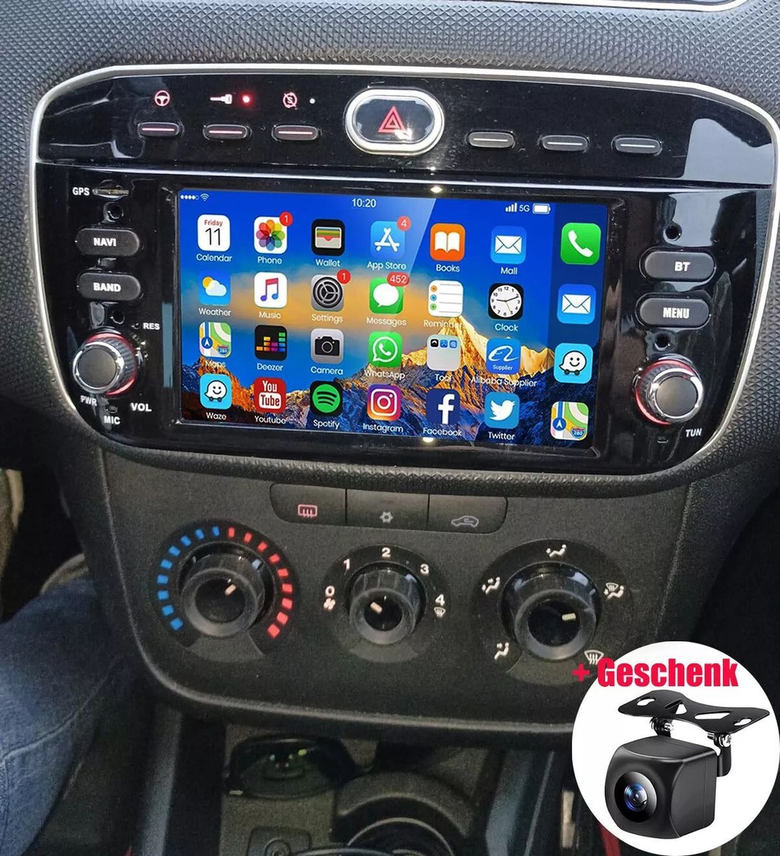 AUTORADIO NAVIGATORE GPS Per Fiat Grande Punto Linea 2007-2012 DAB+BT