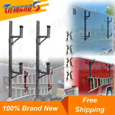 Tiewards Adjustable Trailer Ladder Rack for Enclosed Trailer Exterior Side Wall