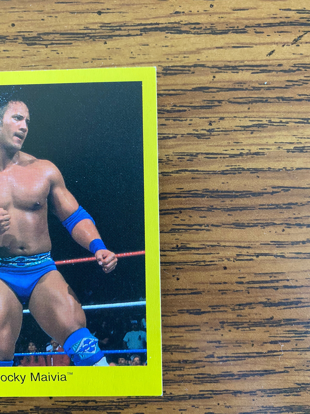 1997 Rocky Maivia Rookie Card WWF The Rock Dwayne Johnson Cardinal Trivia view 2