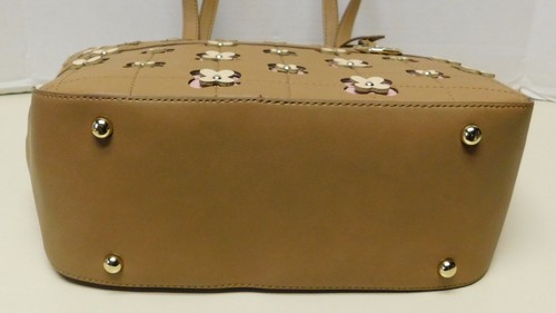 Nine West Camel & Pink Floral Shoulder Bag Handbag Tote w/Matching Wristlet NWT" - Picture 11 of 12