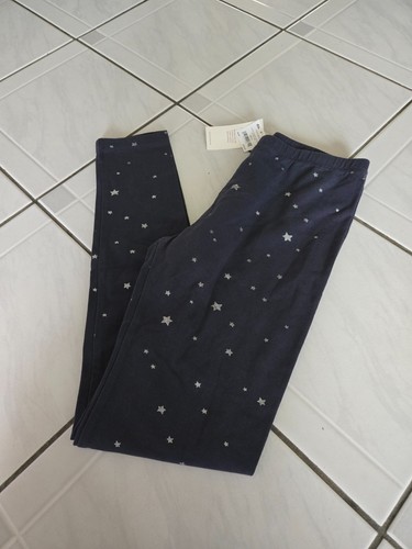 NWT Tea Collection Star Printed Leggings Black Silver 12