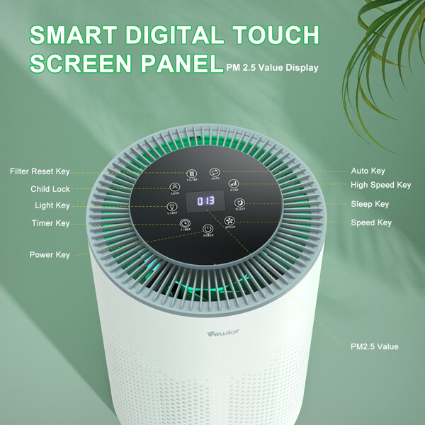 Powerful VEWIOR H13 Air Purifier for Large Rooms Up to 1100 sq. ft Bedroom Cleaner
