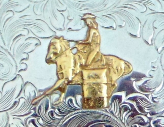 Vintage Western Motorcycle Belt Buckle – Silver Tone Engraved Rider Vintage Motorcycle Cruiser Biker Rider Nickel Silver Hand  main image 4