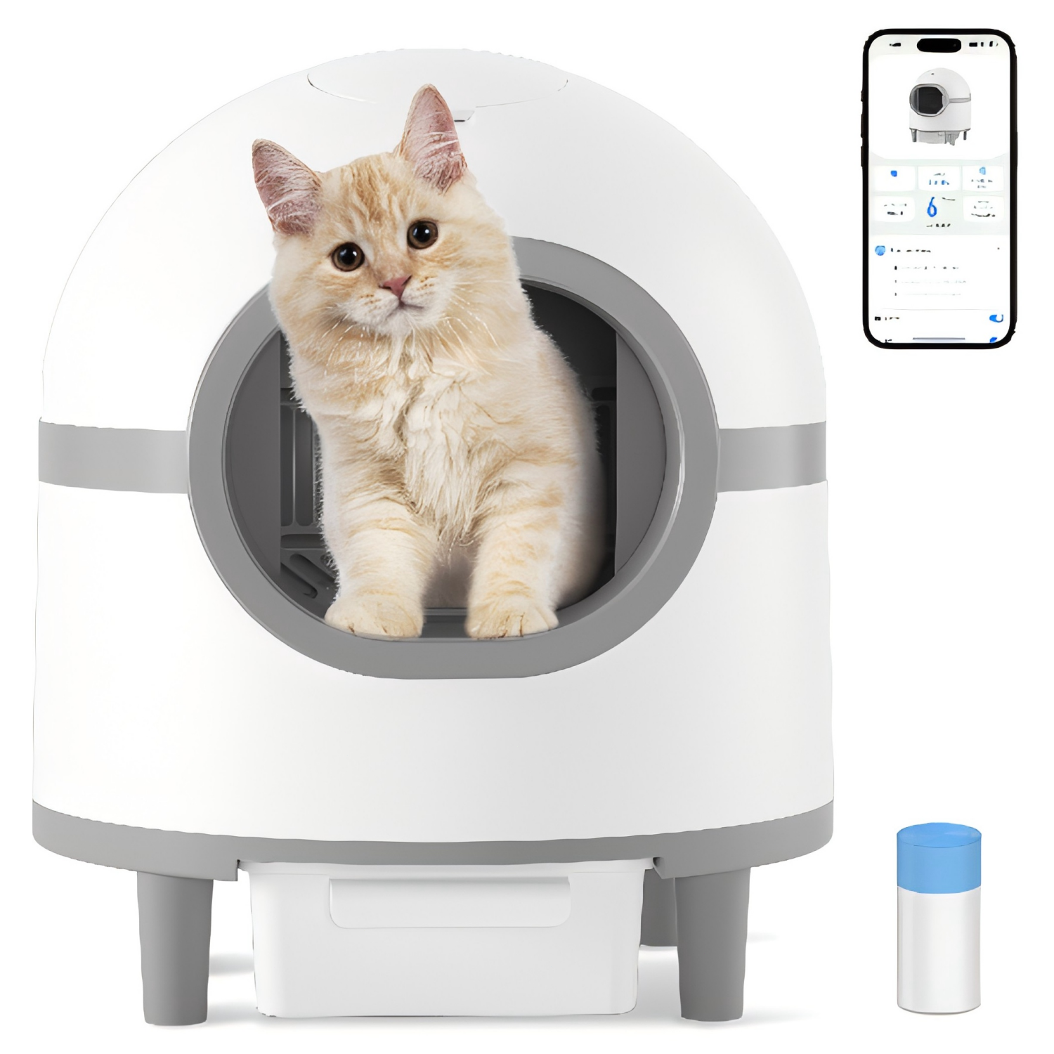CATLK Self Cleaning Cat Litter Box Robot Odor Removal Automatic Litter Box 30lbs