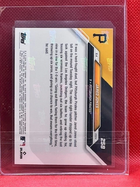Jared Jones - RC 🔥Blue 11/49🔥 2024 MLB TOPPS NOW Card 258 - Pirates🏴‍☠️ - Image 2 of 2