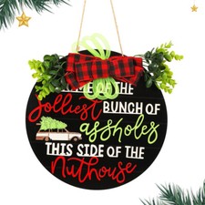 Christmas Door Sign for Christmas Decorations Wooden Hanging Wreaths Door Decor