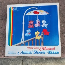 Vintage Dollys Toys Musical Animal Shower Baby Mobile
