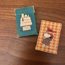Vintage Mini Hallmark Peanuts Snoopy Playing Cards Deck Blue Yellow Complete