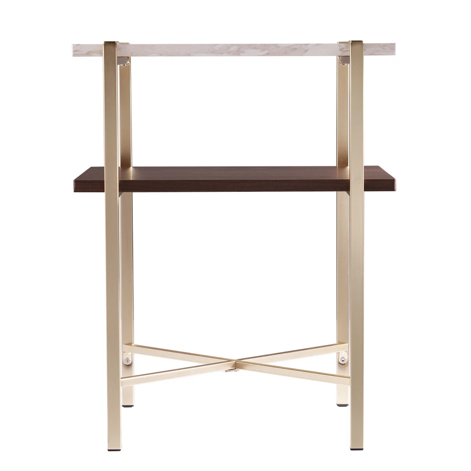 Mesa auxiliar cuadrada de mármol sintético SEI Ardmillan con almacenamiento Foto 2 de 4