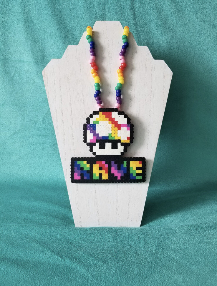 Rave Trippy Perler Designs NEW Rick And Morty Kandi Perler Necklace