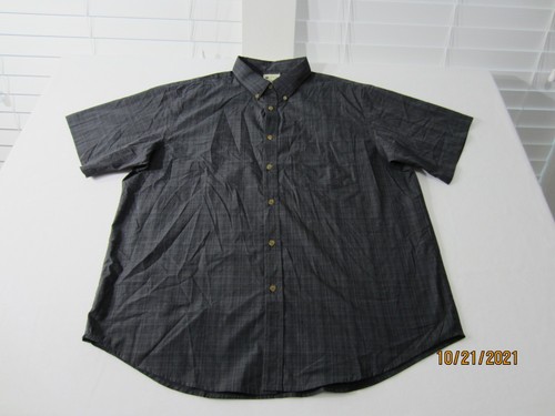 Haggar Mens Short Sleeve Shirt XL Black 